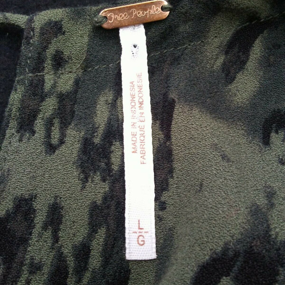 Free People Fake Love Mini Camo Dress Open Back L - Picture 5 of 5